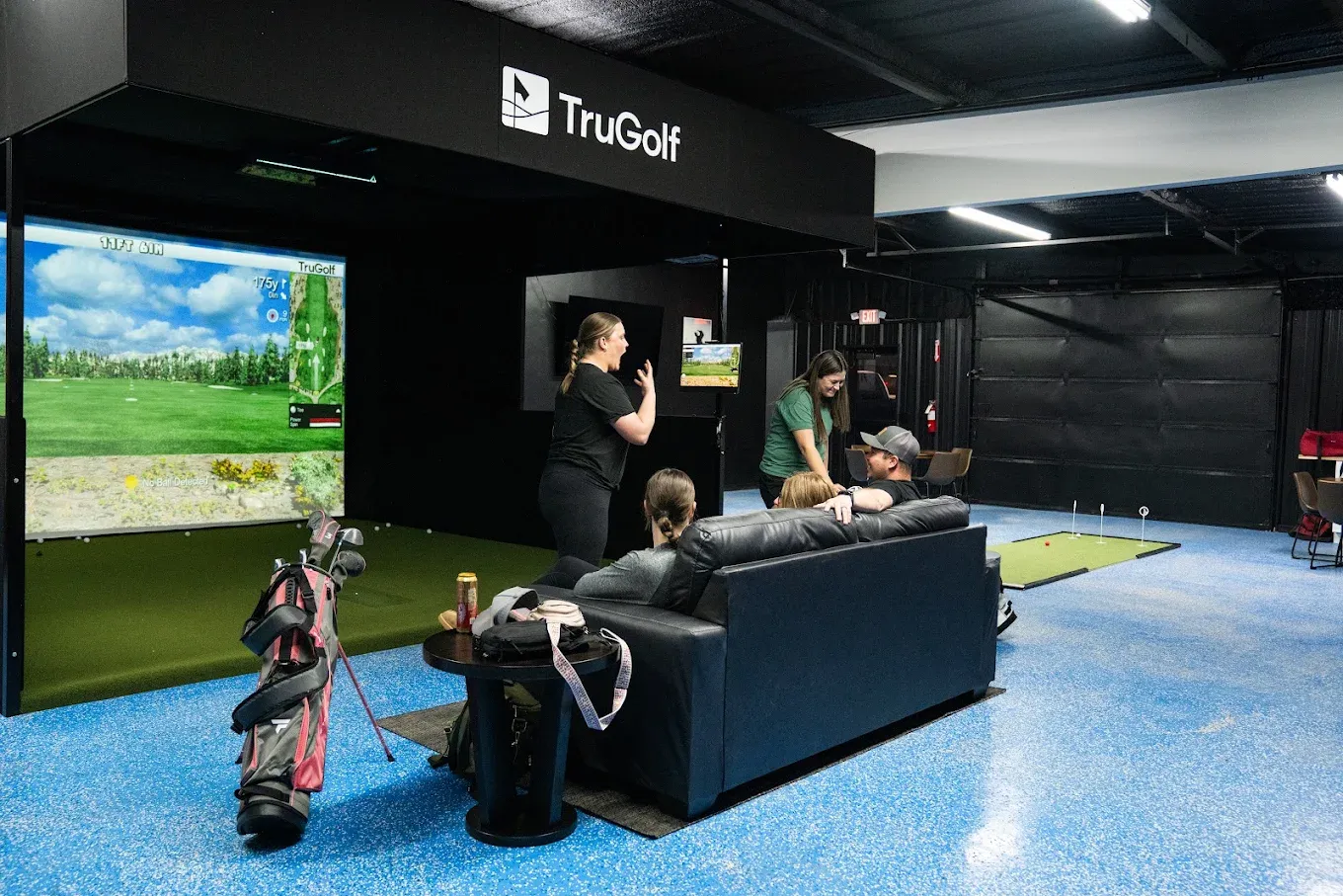 Inside the Greenbox indoor golf facility
